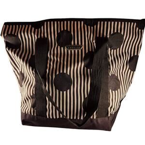 Prodigy Black/White Stripes-Polka Dot Travel Tote